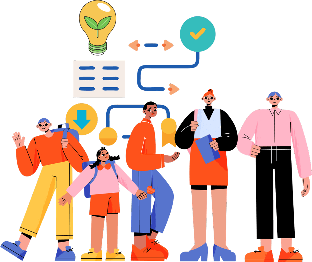 group learning about sustainable living